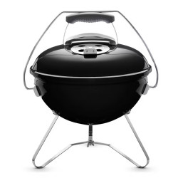 Gratar pe carbuni portabil Weber 1121004 Smokey Joe, 37cm, Otel emailat, Maner rece Tuck-N-Carry, Negru