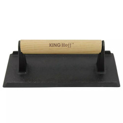 Presa pentru carne Kinghoff KH 1758, 21x10.8 cm, Fonta, Maner lemn, Negru