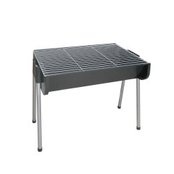 Gratar pe carbune Lamarque LSQ-4831, 48x31, Corp metalic, Picioare anti-alunecare, Gri/otel inoxidabil