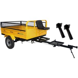 Remorca motocultor 600 Kg cu obloane inaltare si manicoti intoarcere usoara 32mm, Campo RM600C