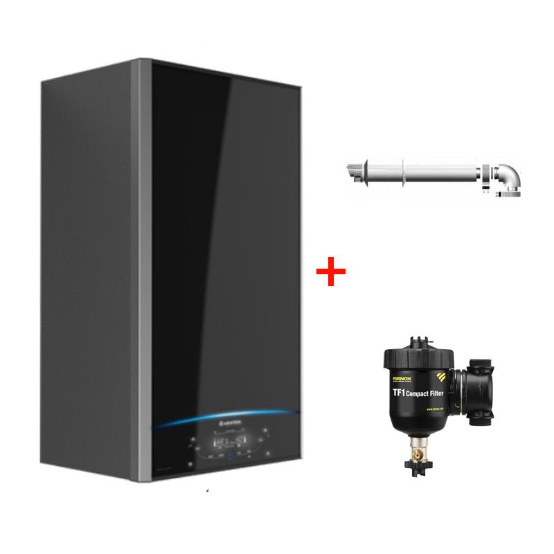 Centrala termica in condensare Ariston Alteas One Net 24 EU 24 KW cu kit evacuare si filtru antimagnetita Fernox TF1