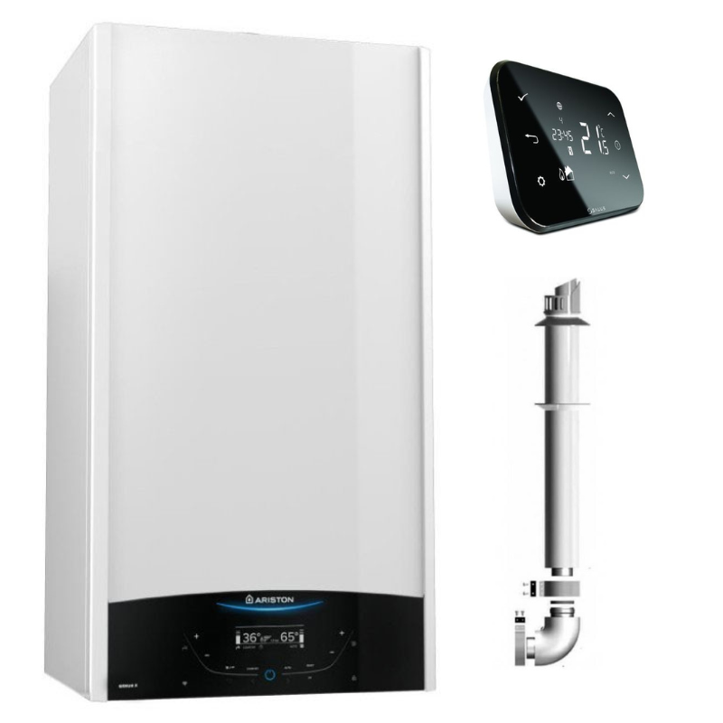 Centrala termica in condensare Ariston Genus One Plus Combi 24 kW si Salus IT500 wifi termostat ambient cu control prin internet, 5 ani garantie