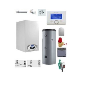 Centrala termica in condensare Genus Premium HP Evo 115 cu boiler Maxis CD1 800L