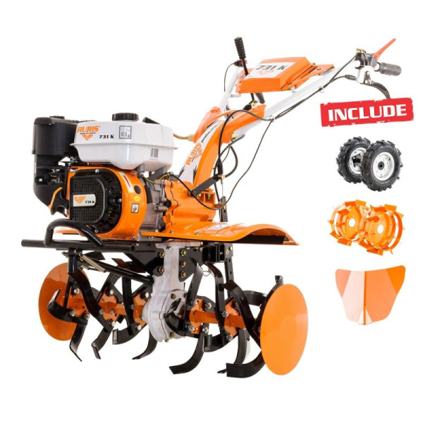 Motosapa Profesionala RURIS 731K 7.5 CP Bonus roti cauciuc, rarita, roti metalice 300 fara manicot