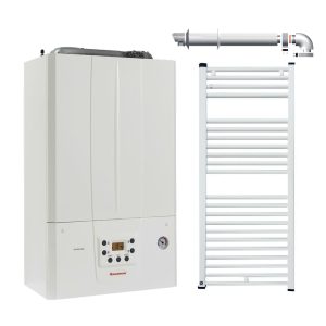Pachet Centrala termica in condensare Immergas Victrix TERA 24, kit evacuare si radiator baie Fornello 500x800