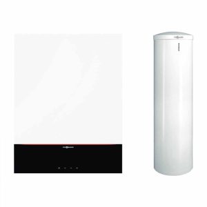 Viessmann Vitodens 100-W, 32 kW, cu boiler bivalent pentru apa calda menajera de 300 litri (Z022919)
