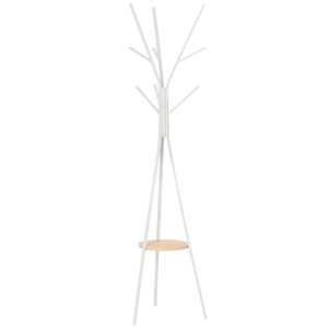 HOMCOM cuier vertical, design modern, 45x45x180cm, alb | Aosom Romania