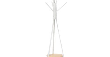 HOMCOM cuier vertical, design modern, 45x45x180cm, alb | Aosom Romania