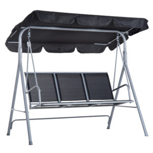 Balansoar de Gradina Outsunny cu 3 Locuri din Metal, 170x110x153cm | Aosom Romania