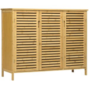 HOMCOM Suport pentru Încălțăminte, Dulap Mobil cu 8 Rafturi, Comodă pentru Încălțăminte, 100x35x80 cm, Lemn Natural | Aosom Romania