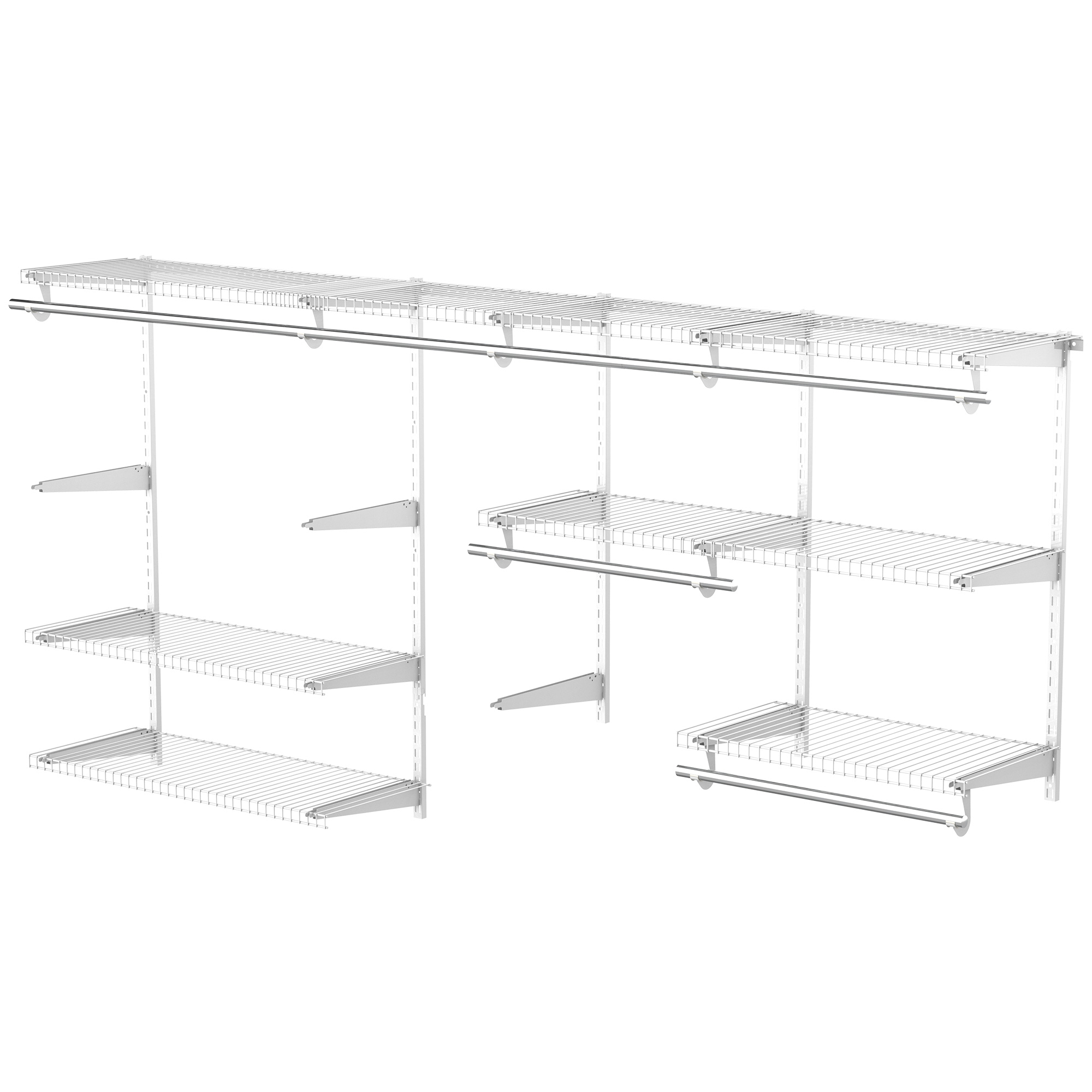 HOMCOM Organizator Multifuncțional din Oțel cu 9 Rafturi și 5 Bare Reglabile Alb Design Spațios pentru Dormitor sau Living | Aosom Romania