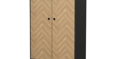 HOMCOM Dulap din lemn cu doua usi: 4 compartimente, 2 umerase si sertare culoare gri inchis, 90x50x190 cm | Aosom Romania