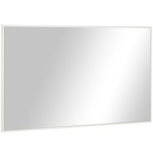 Oglinda de baie dreptunghiulara din placi aglomerate si sticla cu design de perete, 104x60cm alb, argintiu kleankin | Aosom Romania