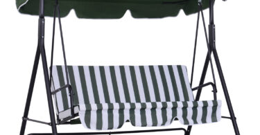 Balansoar de Gradina Outsunny, 3 Locuri, Structura din Otel, 172x110x152cm | Aosom Romania