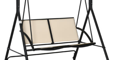 Outsunny Balansoar cu 2 Locuri de Gradina pentru Exterior, 140x118x162cm Bej | Aosom Romania