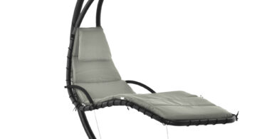 Outsunny Sezlong Suspendat cu Acoperiș, Relaxare de Lux, Design Modern, Confortabil, Gri, Perfect pentru Exterior | Aosom Romania