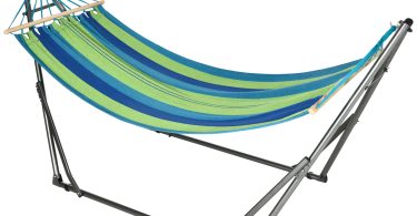 Outsunny Hamac pentru Exterior cu Arc cu Suport Curbat, Material din Bumbac Comfortabil si Cadru de Otel, Negru | Aosom Romania