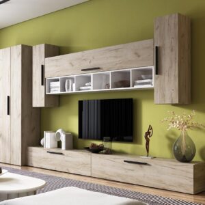Living Pati 085 - Mobila Sufragerie Stejar + Alb