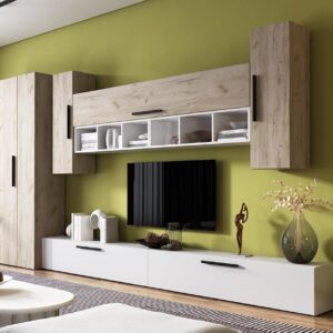Living Pati 086 - Mobila Sufragerie Stejar + Alb