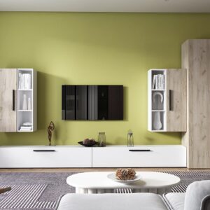 Living Pati 089 - Mobila Sufragerie Stejar + Alb
