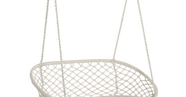 Outsunny Hamac Balansoar pentru Gradina si Casa cu 2 Locuri din Macramé Alb Crem | Aosom Romania