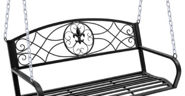 Outsunny Leagan de Extern Suspendat in Fier Forjat Negru | Aosom Romania