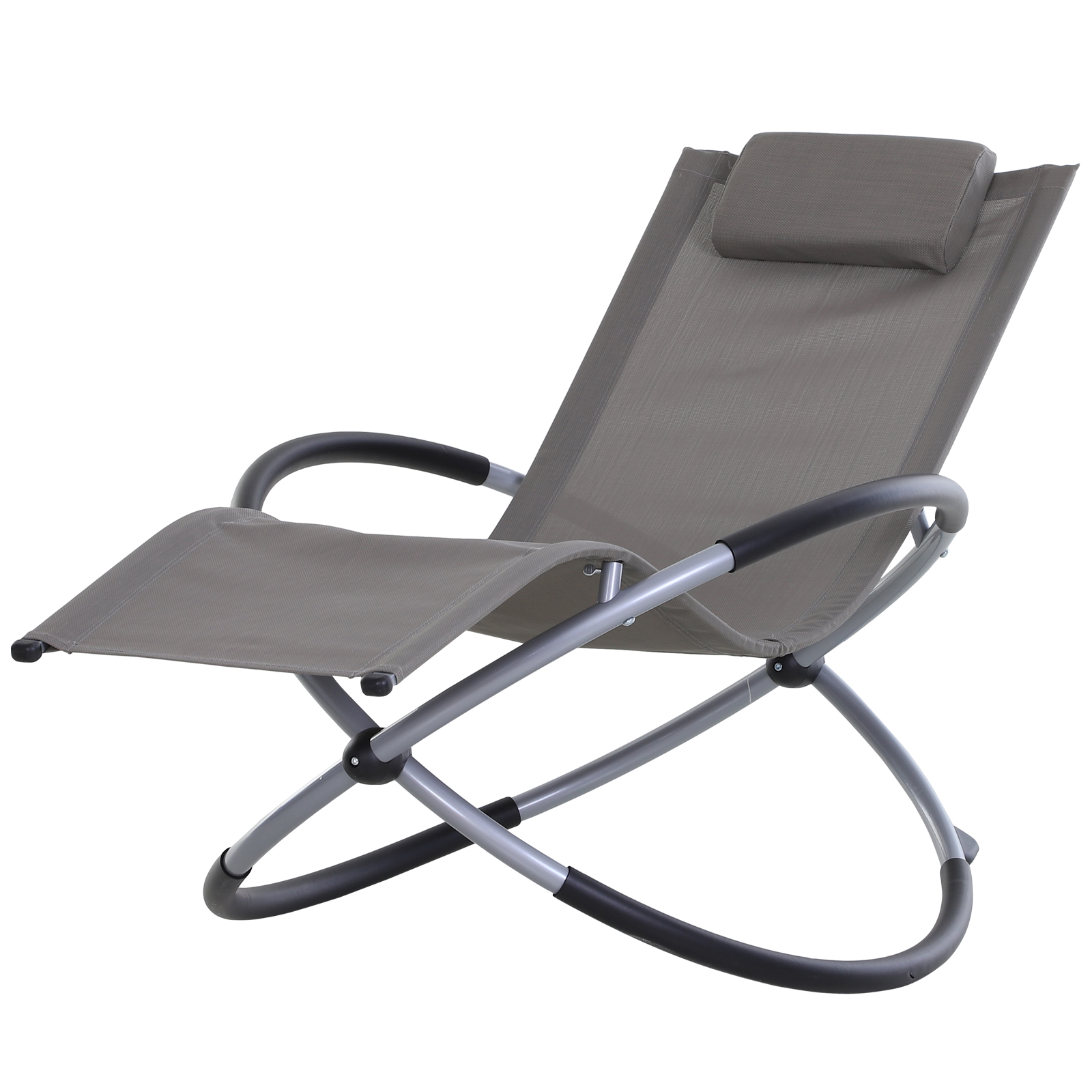 Outsunny Scaun Balansoar Zero-Gravity din Textilen, Design Ergonomic, Confort Superior, Gri, 154x80x84cm | Aosom Romania