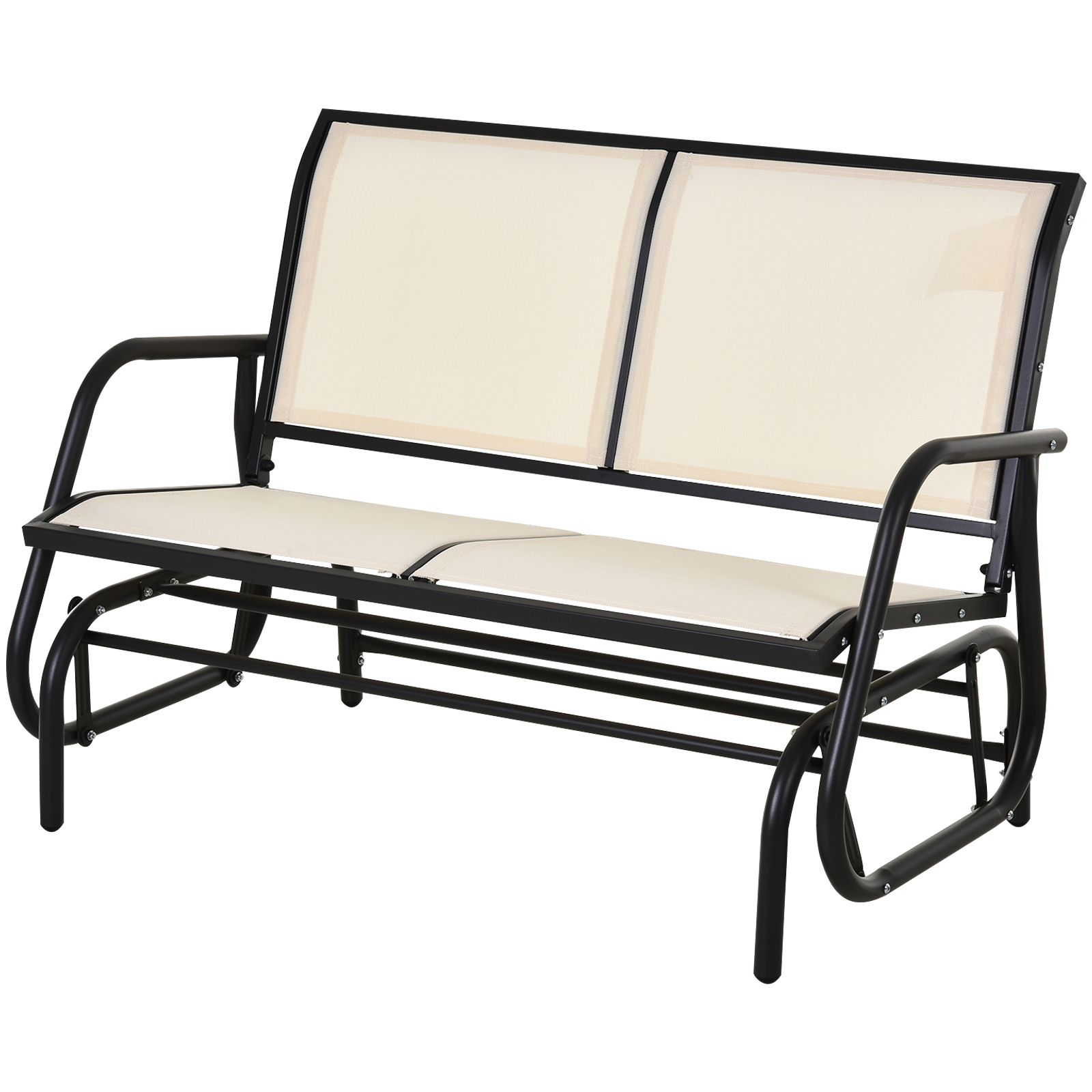 Leagan de Gradina Outsunny, 2 Locuri,Metal si Tesatura Bej | Aosom Romania