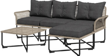 Outsunny Set de Mobilier de Terasa din 5 Piese cu Canapea | Aosom Romania