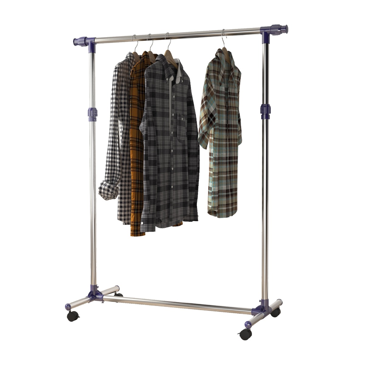 Cuier din inox cu roti HOMCOM, 160 x 170 cm, argintiu | Aosom Romania