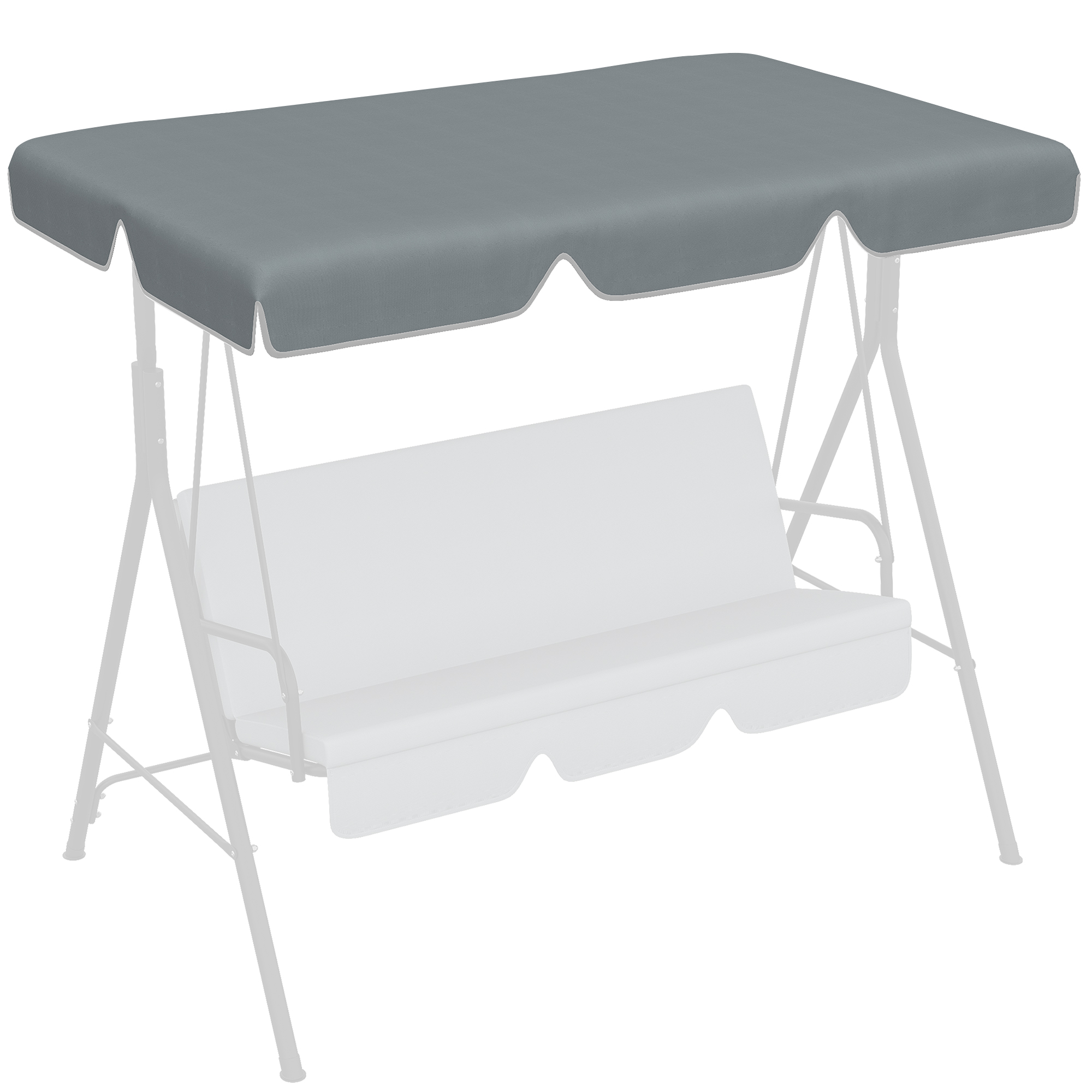 Copertina de Rezerva pentru Balansoar Outsunny, 2 Locuri, Cadru Tubular, Gri Inchis | Aosom Romania