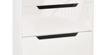 HOMCOM Suport pentru Pantofi cu 2 Sertare pentru 16 Perechi de Pantofi cu Etajeră Reglabilă și Raft din Sticlă, 89x23x96cm, Alb Lucios | Aosom Romania