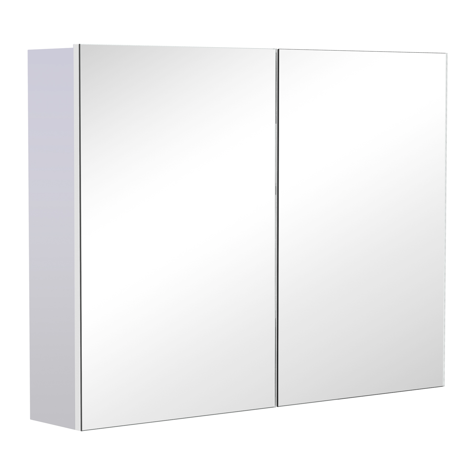 HOMCOM Dulapior de Baie cu Oglinda si 3 Rafturi din MDF Alb 80 x 60 x 15cm | Aosom Romania