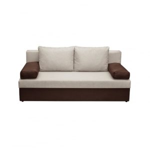 Canapea ANA extensibila, 3 locuri, cu lada depozitare, maro + bej, 185x82x80 cm