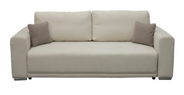 Canapea BERNA extensibila, 3 locuri, cu arcuri si lada depozitare, bej, 238x108x77 cm