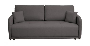 Canapea BERNA S extensibila, 3 locuri, cu arcuri si lada depozitare, gri, 210x110x90 cm