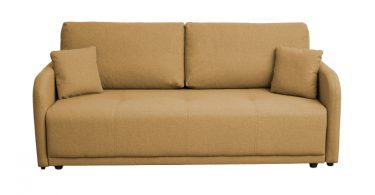 Canapea BERNA S extensibila, 3 locuri, cu arcuri si lada depozitare, galben, 210x110x90 cm