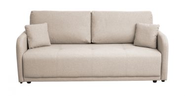 Canapea BERNA S extensibila, 3 locuri, cu arcuri si lada depozitare, bej, 210x110x90 cm
