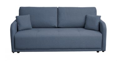 Canapea BERNA S extensibila, 3 locuri, cu arcuri si lada depozitare, albastru, 210x110x90 cm