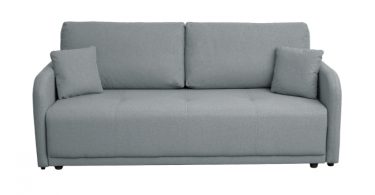 Canapea BERNA S extensibila, 3 locuri, cu arcuri si lada depozitare, gri deschis, 210x110x90 cm