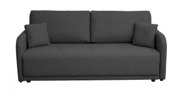 Canapea BERNA S extensibila, 3 locuri, cu arcuri si lada depozitare, gri inchis, 210x110x90 cm