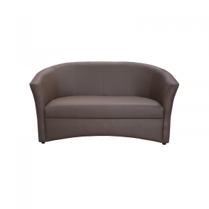 Canapea CAFENEA fixa, 2 locuri, piele ecologica maro deschis, 145x60x80 cm