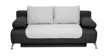Canapea DARIA extensibila, 3 locuri, cu arcuri si lada depozitare, gri + gri deschis, 195x98x74 cm