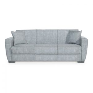 Canapea DOLCE extensibila, 3 locuri, cu arcuri si lada depozitare, gri deschis, 214x73x80 cm