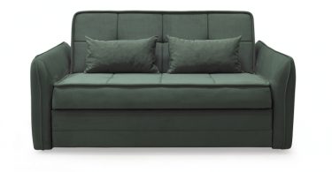 Canapea extensibila DREW, 3 locuri, cu arcuri si lada pentru depozitare, verde, 175x110x88 cm