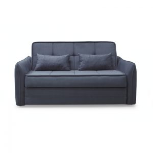 Canapea extensibila DREW, 3 locuri, cu arcuri si lada pentru depozitare, gri inchis, 175x110x88 cm