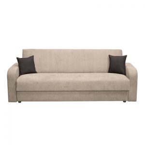 Canapea FANTAZI S extensibila, 3 locuri, cu arcuri, lada depozitare, bej, 225x80x90 cm