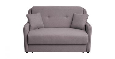 Canapea GALA extensibila, 2 locuri, cu arcuri si lada depozitare, gri maroniu, 143x98x98 cm