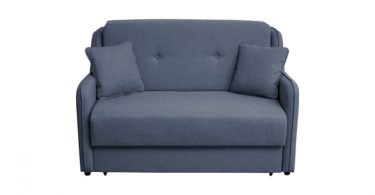 Canapea GALA extensibila, 2 locuri, cu arcuri si lada depozitare, albastru, 143x98x98 cm