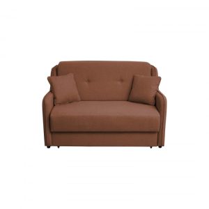 Canapea GALA extensibila, 2 locuri, cu arcuri si lada depozitare, caramiziu, 143x98x98 cm